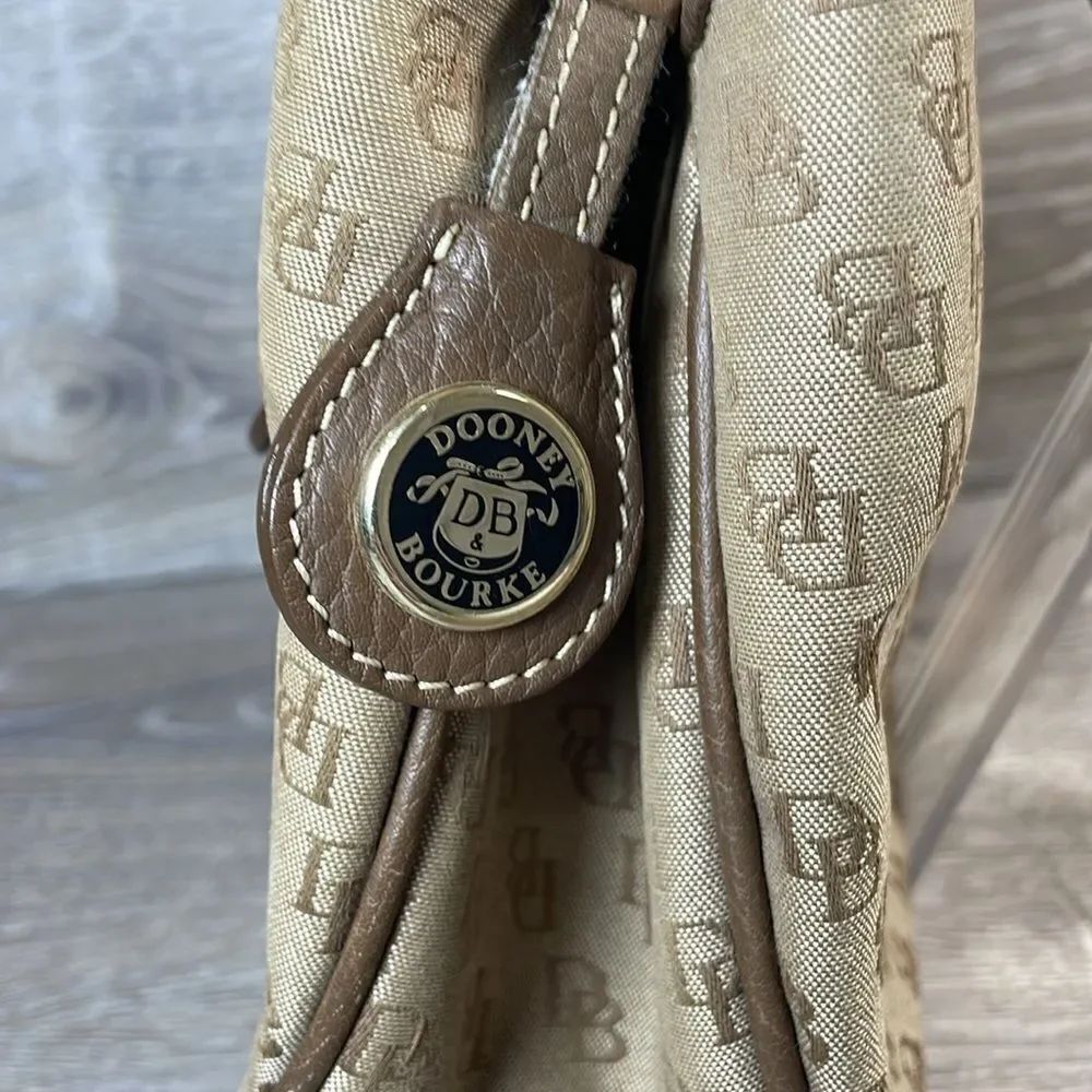 Dooney & Bourke Signature Monogram Canvas Small Buckle Satchel 8.5”X 4”X 12.5” — image 5 of 8